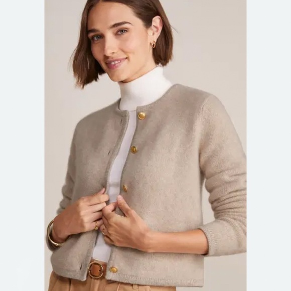 Vineyard Vines Sweaters - Vineyard Vines Marino Wool & Fox Hair Cardigan/Cashmere/Gold Button Front